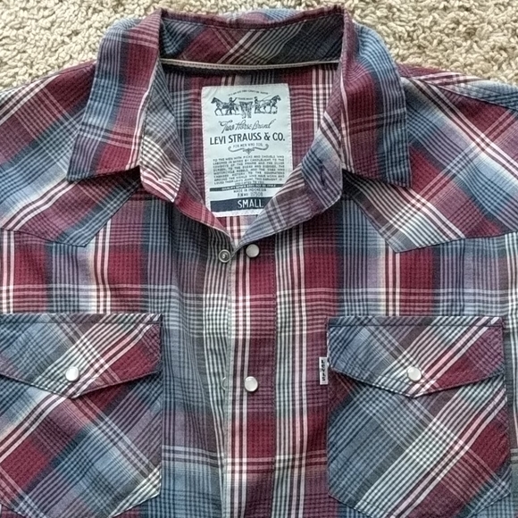 Levi's Button Up Plaid Shirt Sz S - Picture 3 of 5
